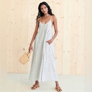 Jenni Kayne Cove Dress in White Navy Stripes